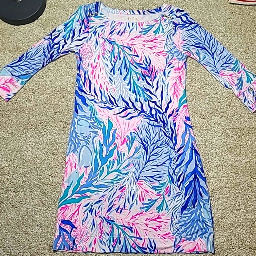 Lilly Pulitzer UPF50+ Sophie Coral Print Dress M
